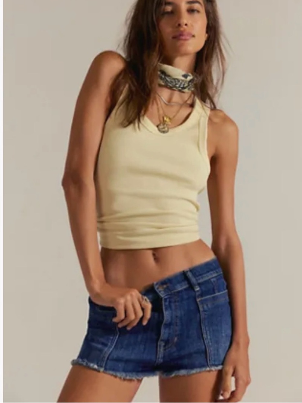 🆕 We The Free Janney High-Low Denim Shorts Size 30